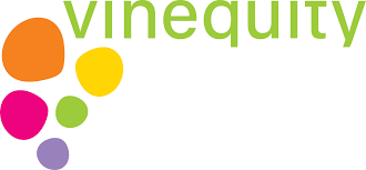 Green and yellow logo that says Vinequity